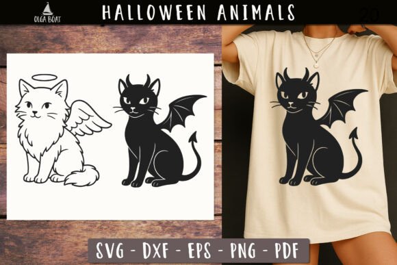 Angel Devil Halloween Cat SVG Review