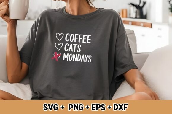 Anti Monday Humor, Coffee Cat SVG PNG