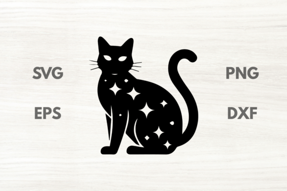 Black Celestial Cat SVG