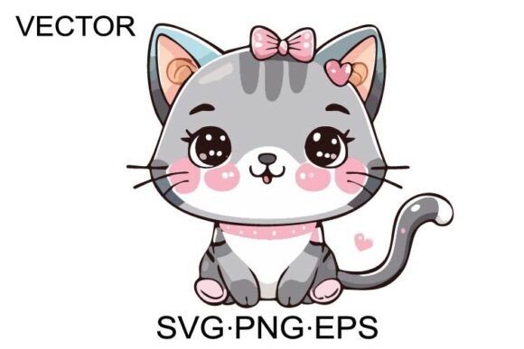 Cat Baby Girl Cat SVG Vector