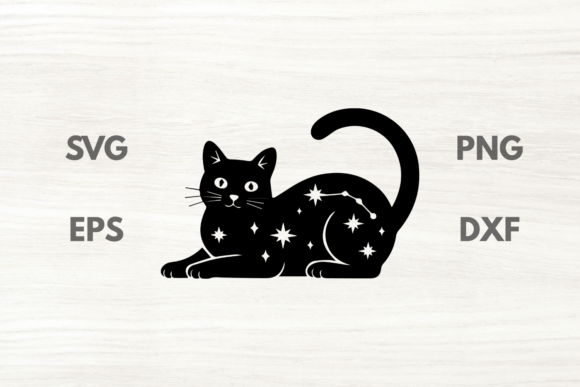 Cute Starry Cat SVG