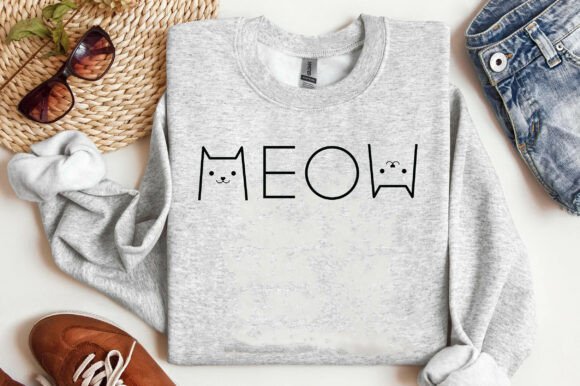 Funny Cat Meow Shirt, Meow Svg, Cat Svg