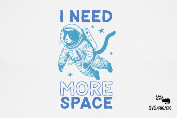Funny Sarcastic Space Cat SVG PNG