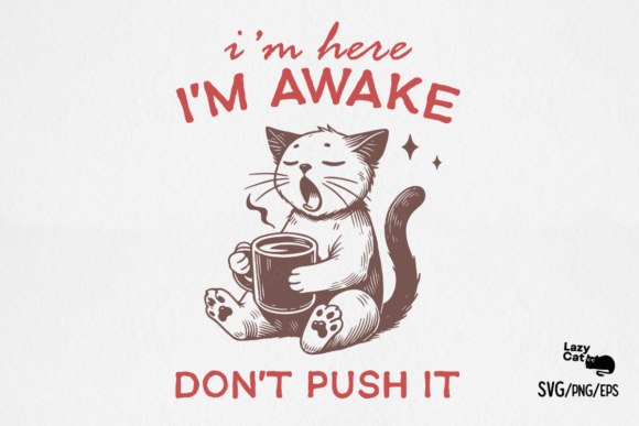 Funny Sarcastic Tired Cat SVG PNG
