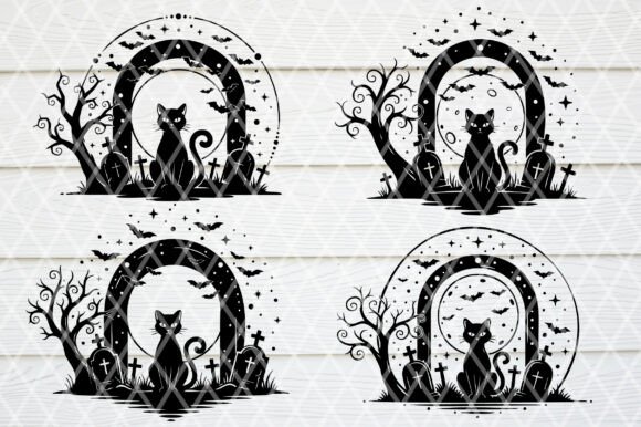 Halloween Cat SVG, Spooky Black Cat SVG
