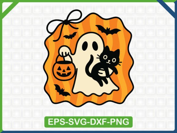 Halloween Ghost Cat SVG Design