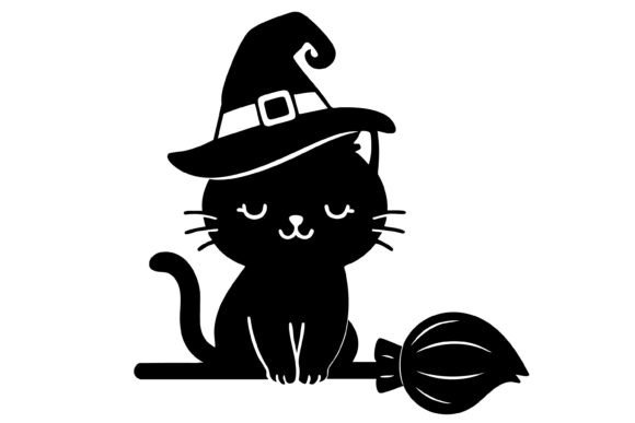 Halloween Witch Black Cat SVG