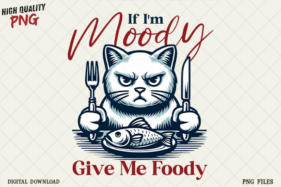 If I'm Moody Give Me Foody Funny Cat SVG