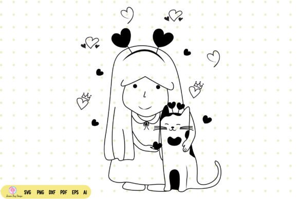 Love Cat SVG for Valentine’s Embroidery