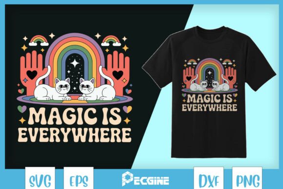 Magic is Everywhere Hippie Cat SVG