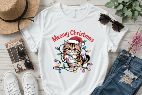 Meowy Christmas Cat Design Cute Cat SVG