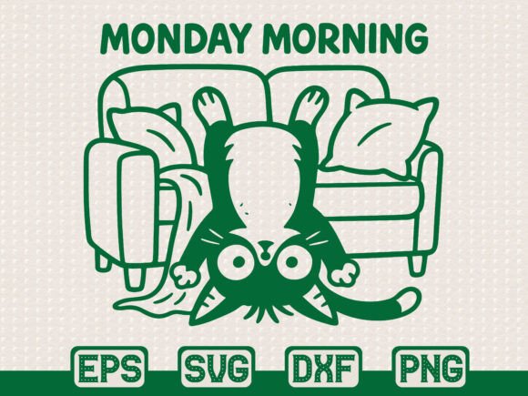 Monday Morning Cat SVG