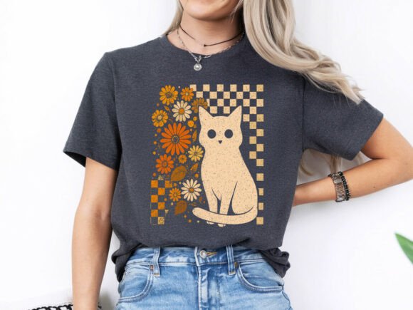 Retro Checkered Halloween Cat SVG PNG