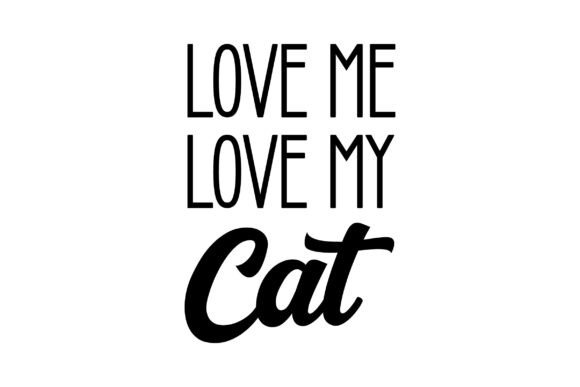 Retro Love Me Love My Cat SVG PNG Design