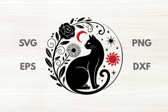 Rose Celestial Cat SVG