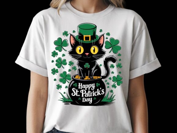 St. Patrick’s Day Lucky Black Cat SVG